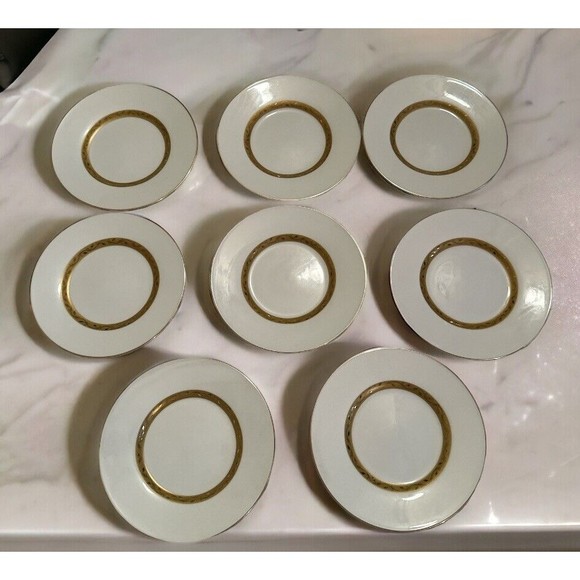 VTG 2000 Retroneu Vineyard GOLD 4325  22K Gold Band Cup & 8 Saucers - Picture 3 of 5